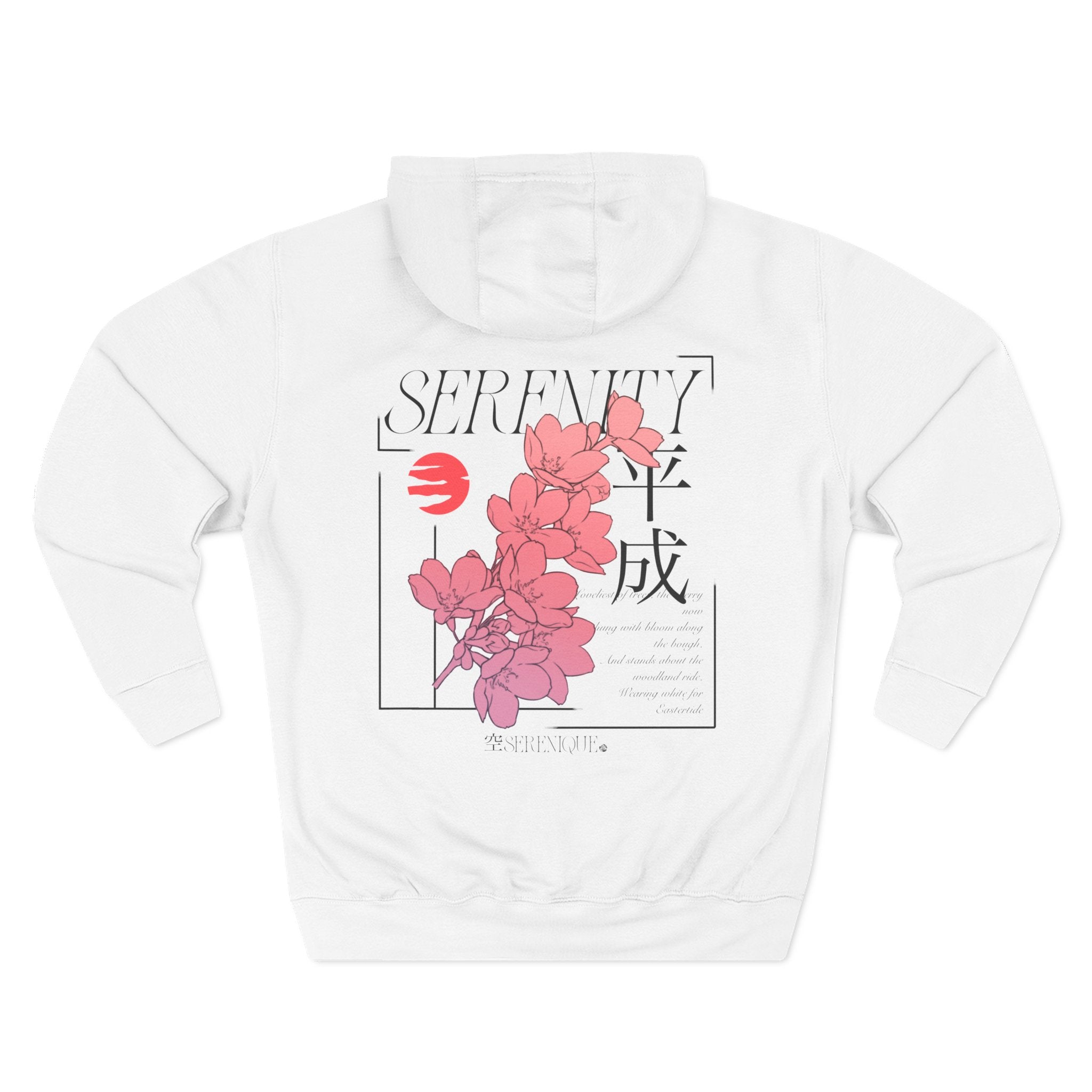Hoodie - Japanese Floral Inspirational Three-Panel Fleece